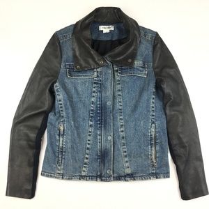 Helmut Lang Leather Accented Denim Jacket RARE